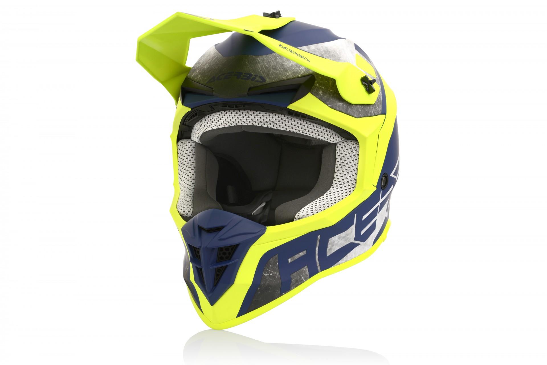 Casco Acerbis Linear amarillo. azul y negro M