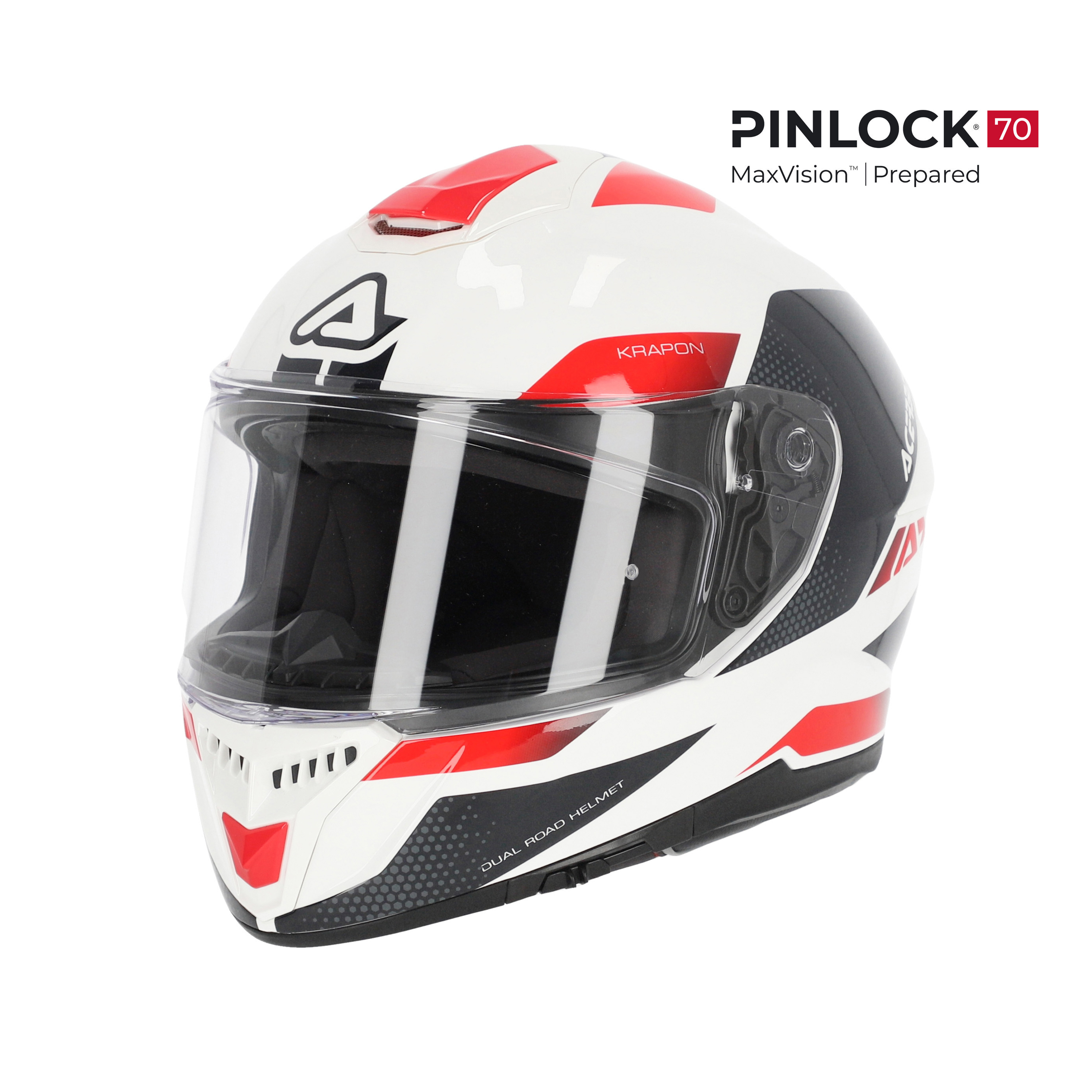 Casco krapon 2206 blaco y rojo XL