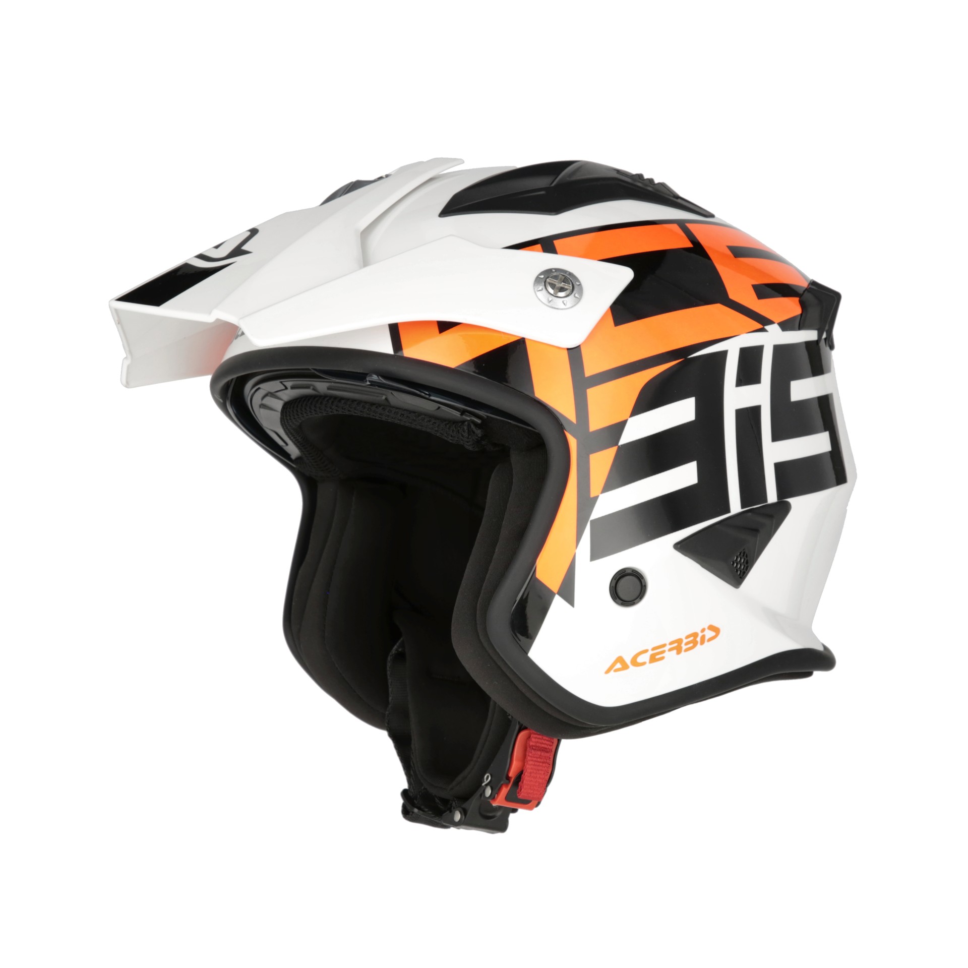 Casco Acerbis Jet Aria Graphic Blanco Naranja XXL