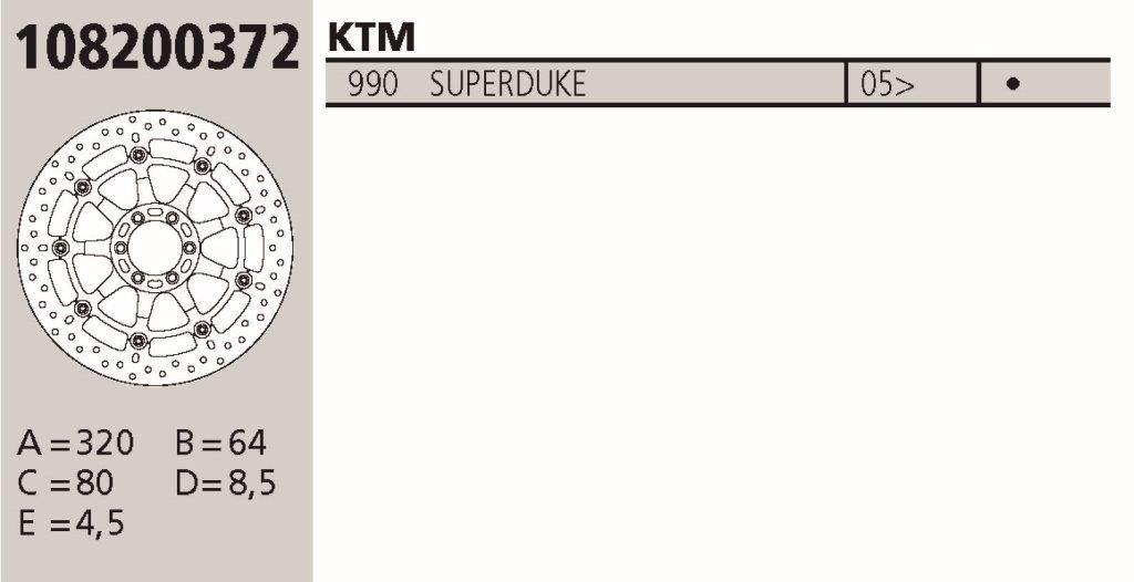 Disco BREMBO Genuine KTM SUPERDUKE 990