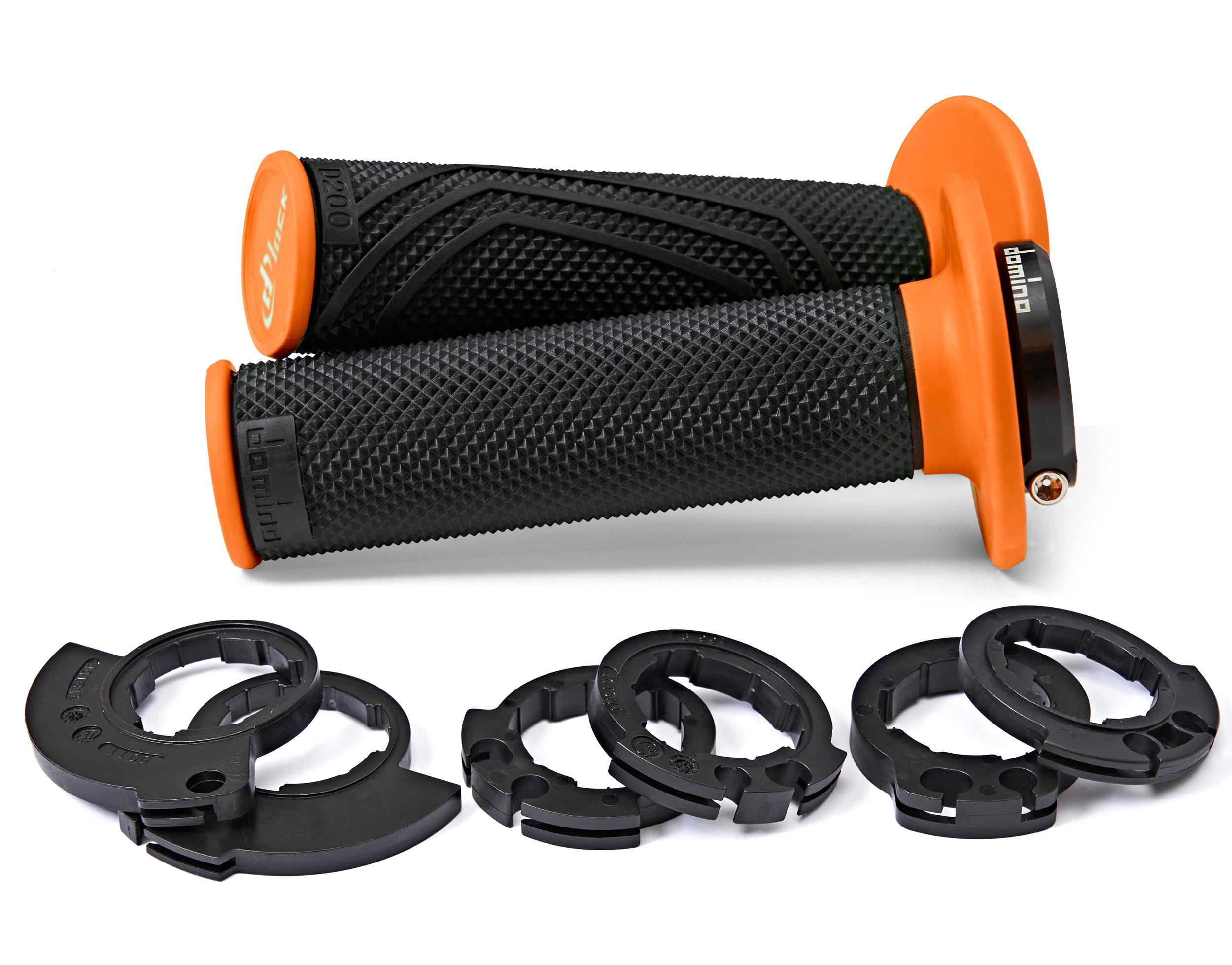 Puños Domino D-LOCK KTM HUsqvarna Negro Naranja