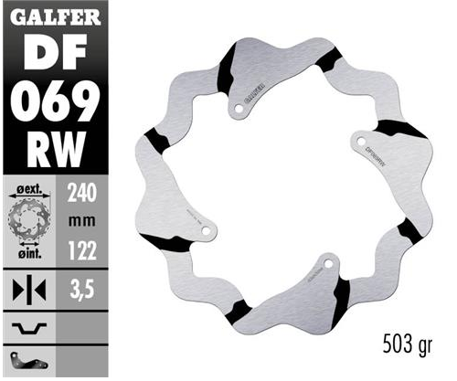 Disco GALFER Wave Fijo Ranurado 240x3.5mm