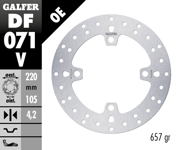 Disco de freno Galfer fijo 220X4.2MM