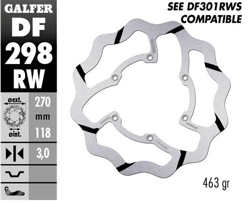 Disco GALFER Wave Fijo Ranurado 270x3mm
