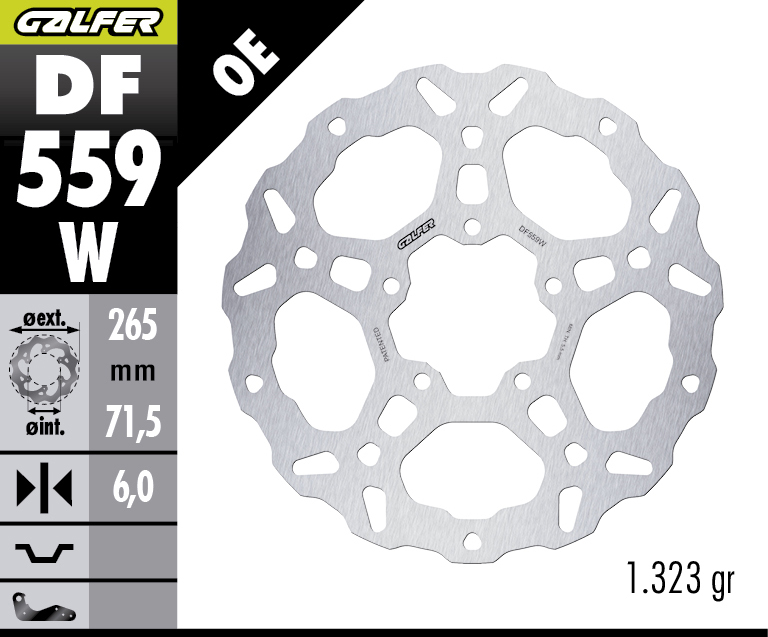Disc W fixed 265X6MM
