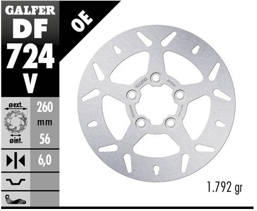 Disco GALFER Round Fixed 260x6mm