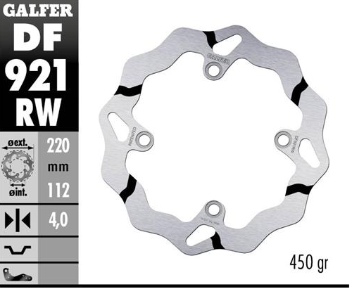 Disco GALFER Wave Fijo Ranurado 220x4mm
