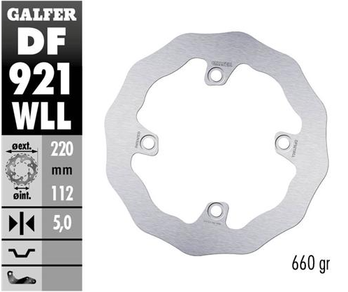Disco GALFER Wave Fijo Slido 220X5mm