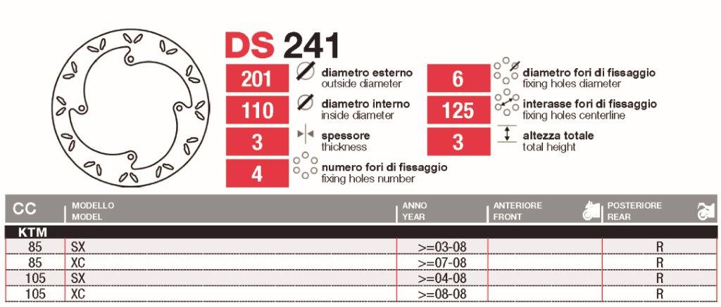 Discos De Freno Tras Ktm 85-105 Sx-Xc - DS241