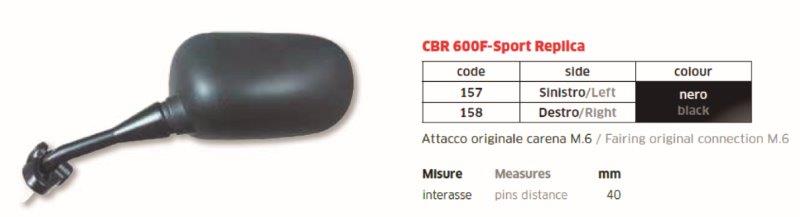 Espejo Honda CBR 600F sport todas izdo